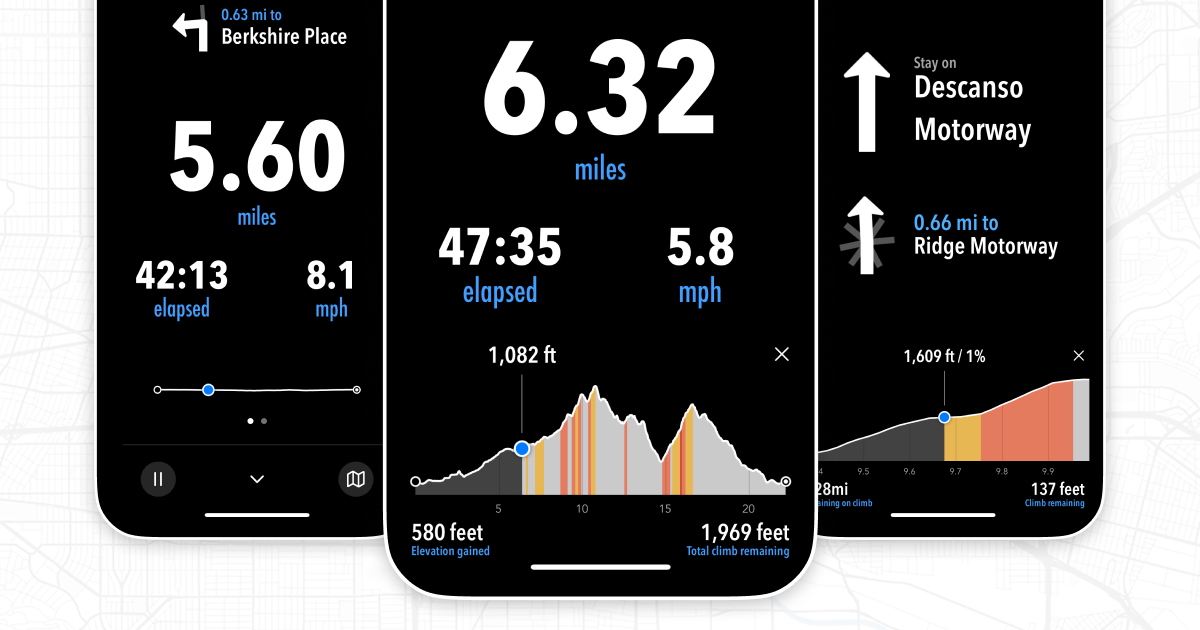 View elevation profiles during navigation