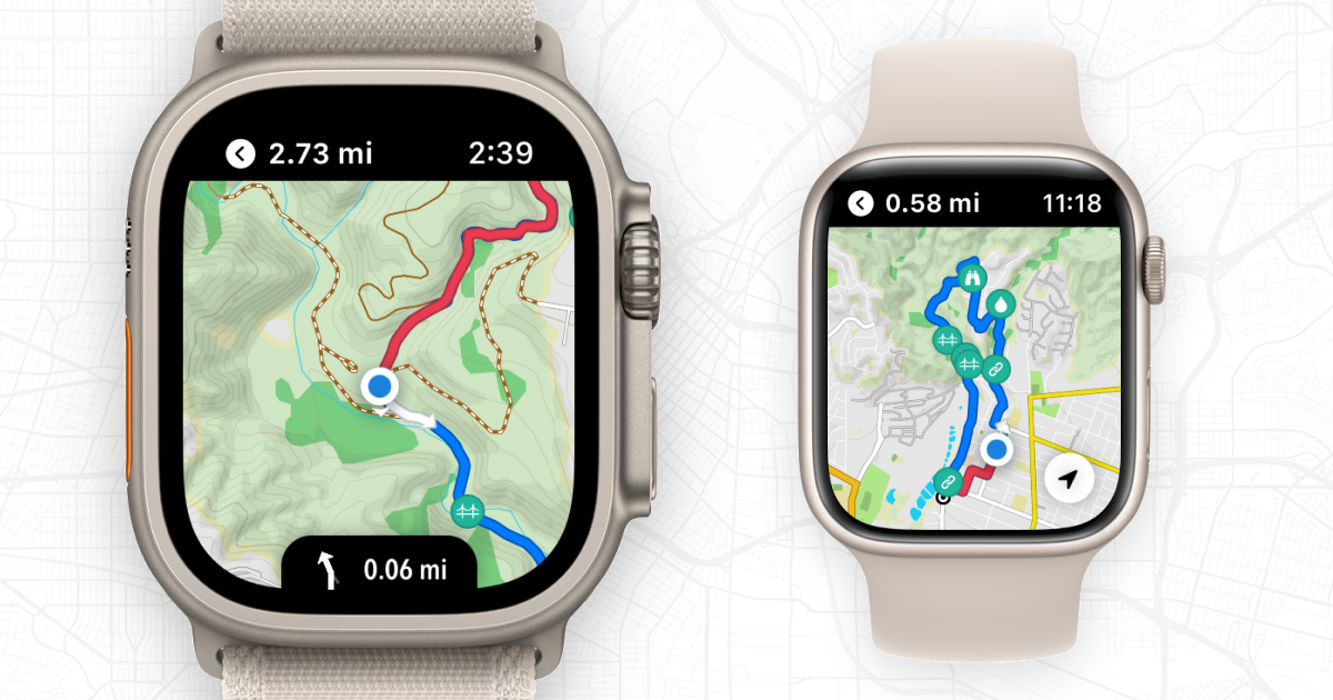 Navigate routes with topo maps for the Apple Watch