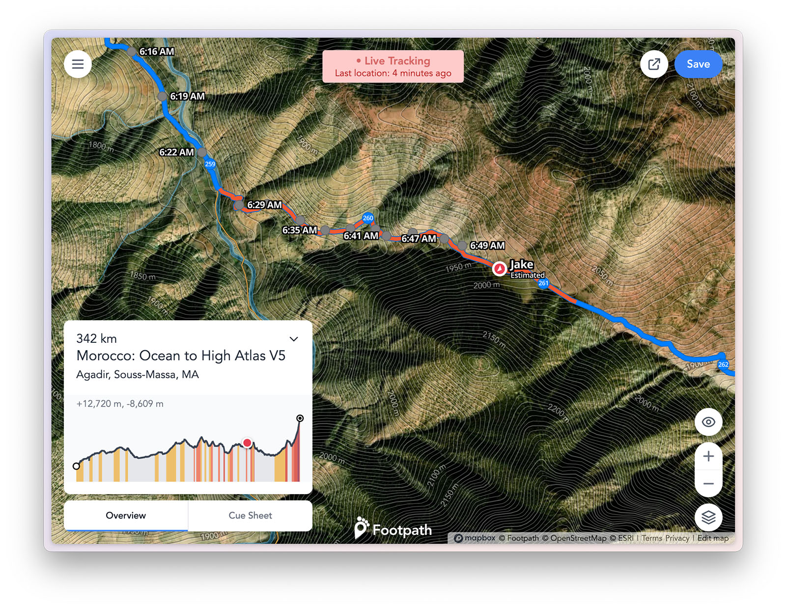 Live tracking using Footpath and Garmin InReach