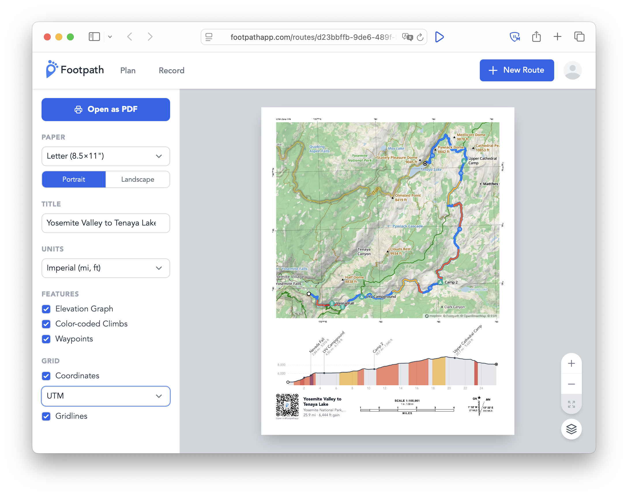 Interface for previewing printed maps